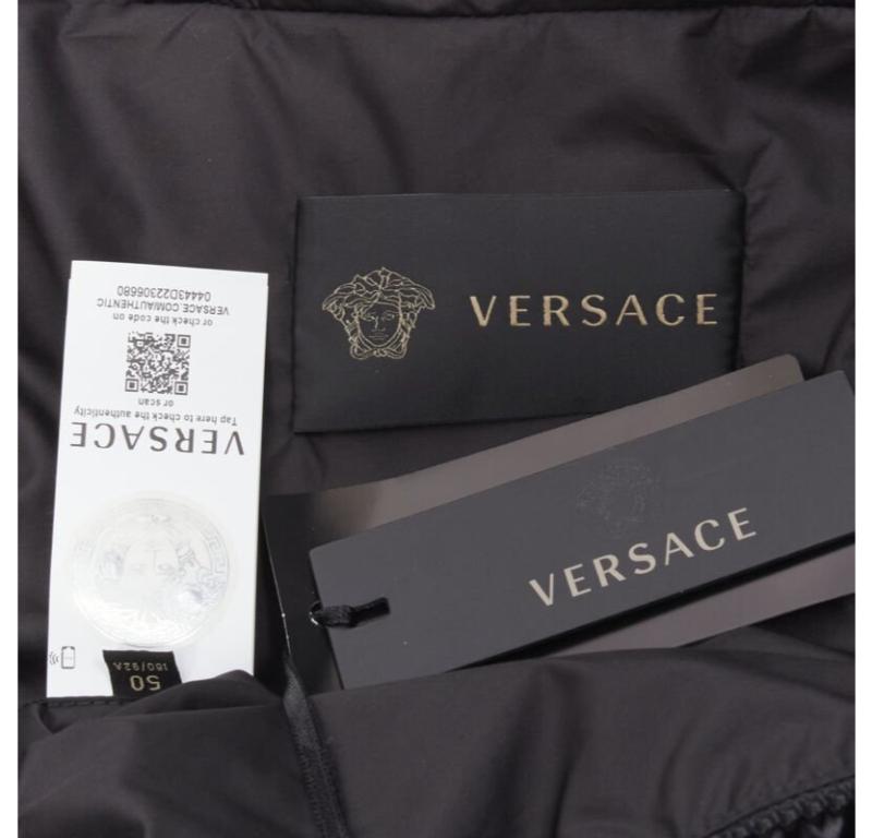 VERSACE gold Medusa badge black goose down duvet puffer jacket IT50 L 5