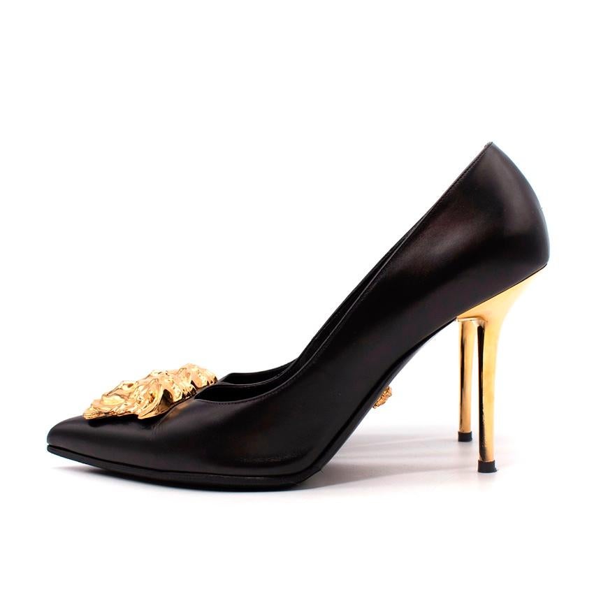 gold versace heels