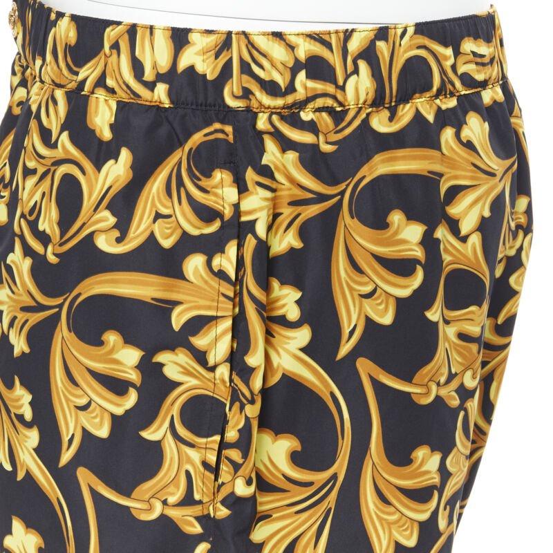 VERSACE gold Medusa Knopf schwarz floral Barocco Sommer Badeshorts IT6 L im Angebot 3