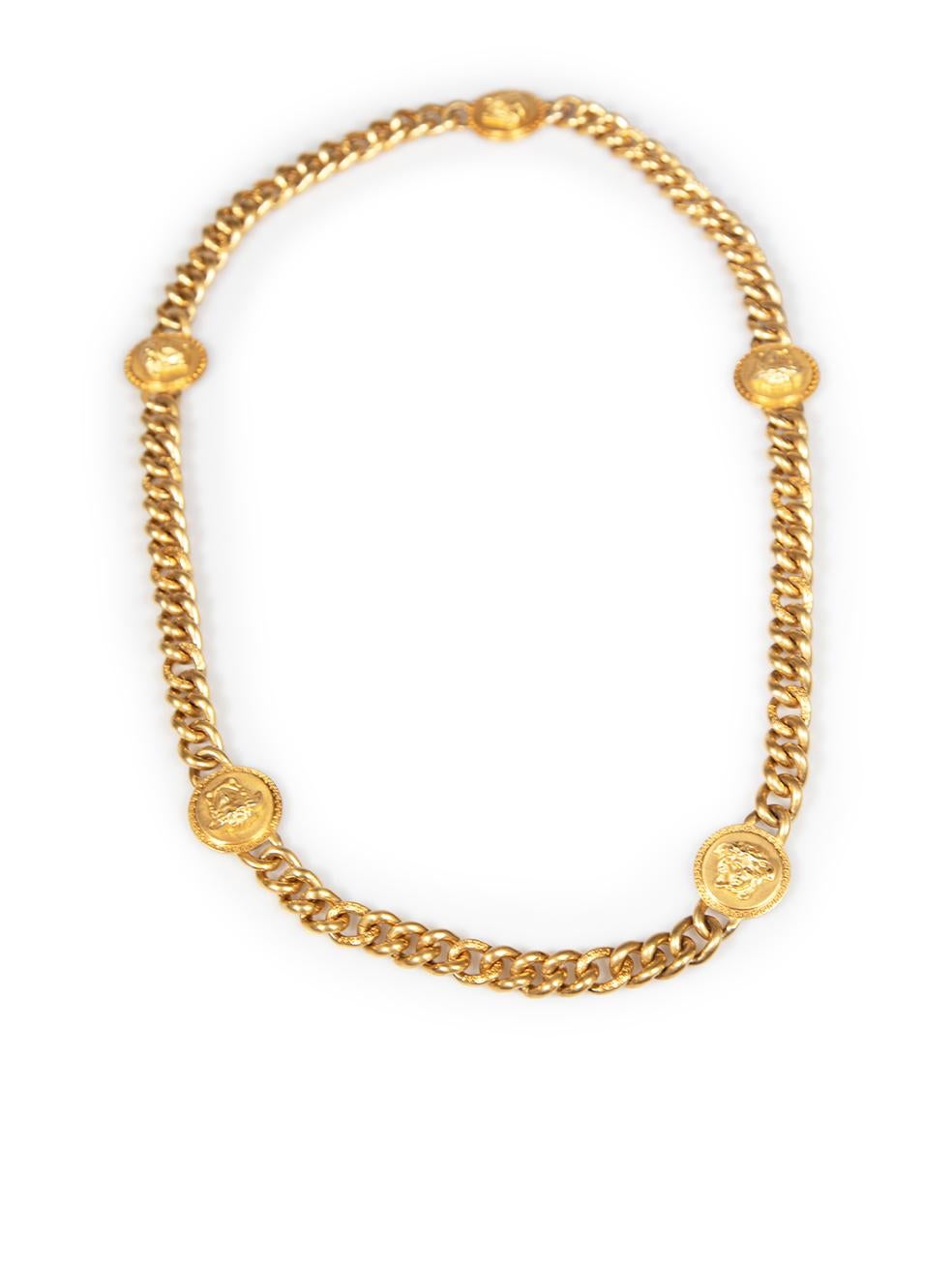 Women's Versace Gold Medusa Head Chunky Chain Necklace For Sale