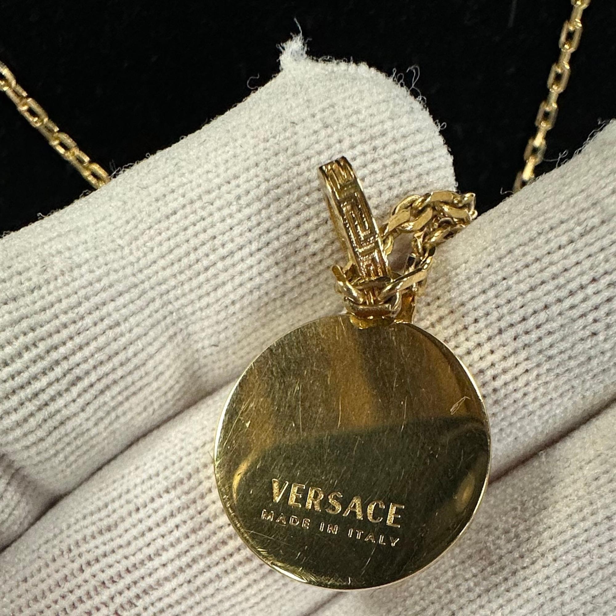 Versace Gold Medusa Pendant Necklace For Sale 3