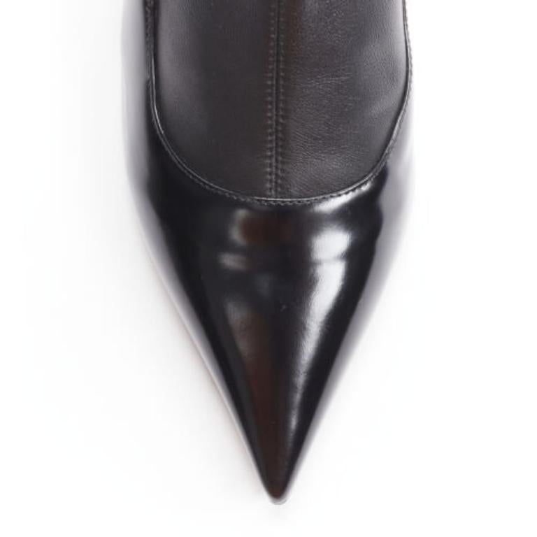 VERSACE gold Medusa Punk Safety Pin black leather kitten heel bootie EU38 2