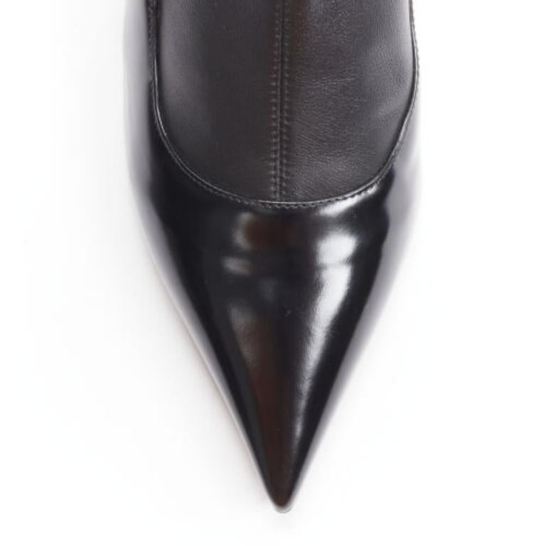 VERSACE gold Medusa Punk Safety Pin black leather kitten heel bootie EU39 For Sale 2