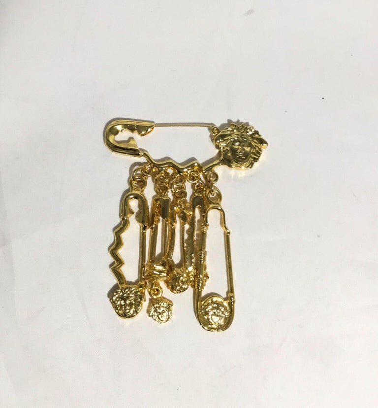 Versace Medusa Safety Pin Brooch