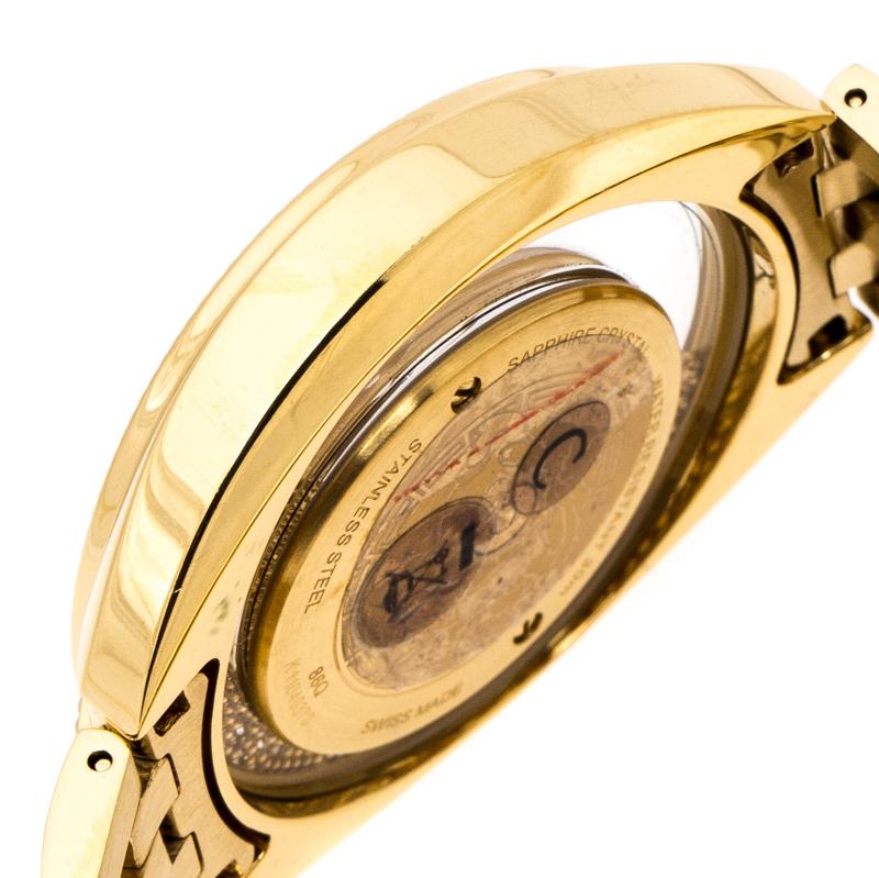 Versace Gold Stainless Steel Destiny Spirit 86Q Women's Wristwatch 39 mm In Good Condition In Dubai, Al Qouz 2