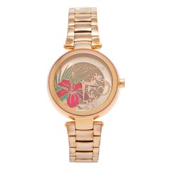 Versace Gold Tone Mystique Hibiscus I9Q80D2HI-S080 Women's Wristwatch 38 mm