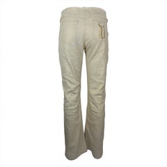 VERSACE – Golden Lurex Low-Rise Jeans with Embroidered Monogram  Size 31US 45IT