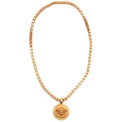 Versace Golden Medusa Medallion Chain Necklace 