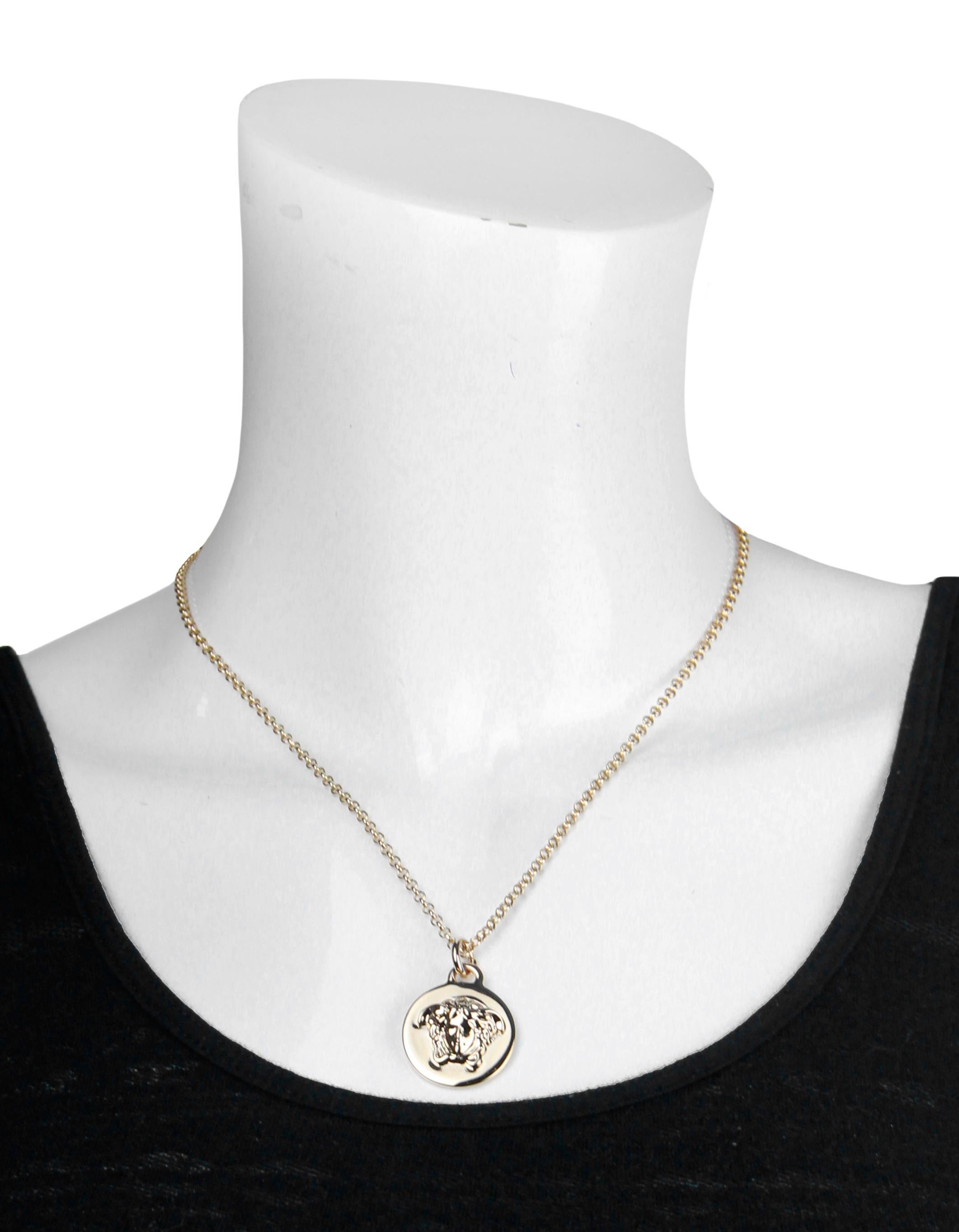 Versace Goldtone Medusa Head Pendant Necklace For Sale at 1stDibs | 14k ...