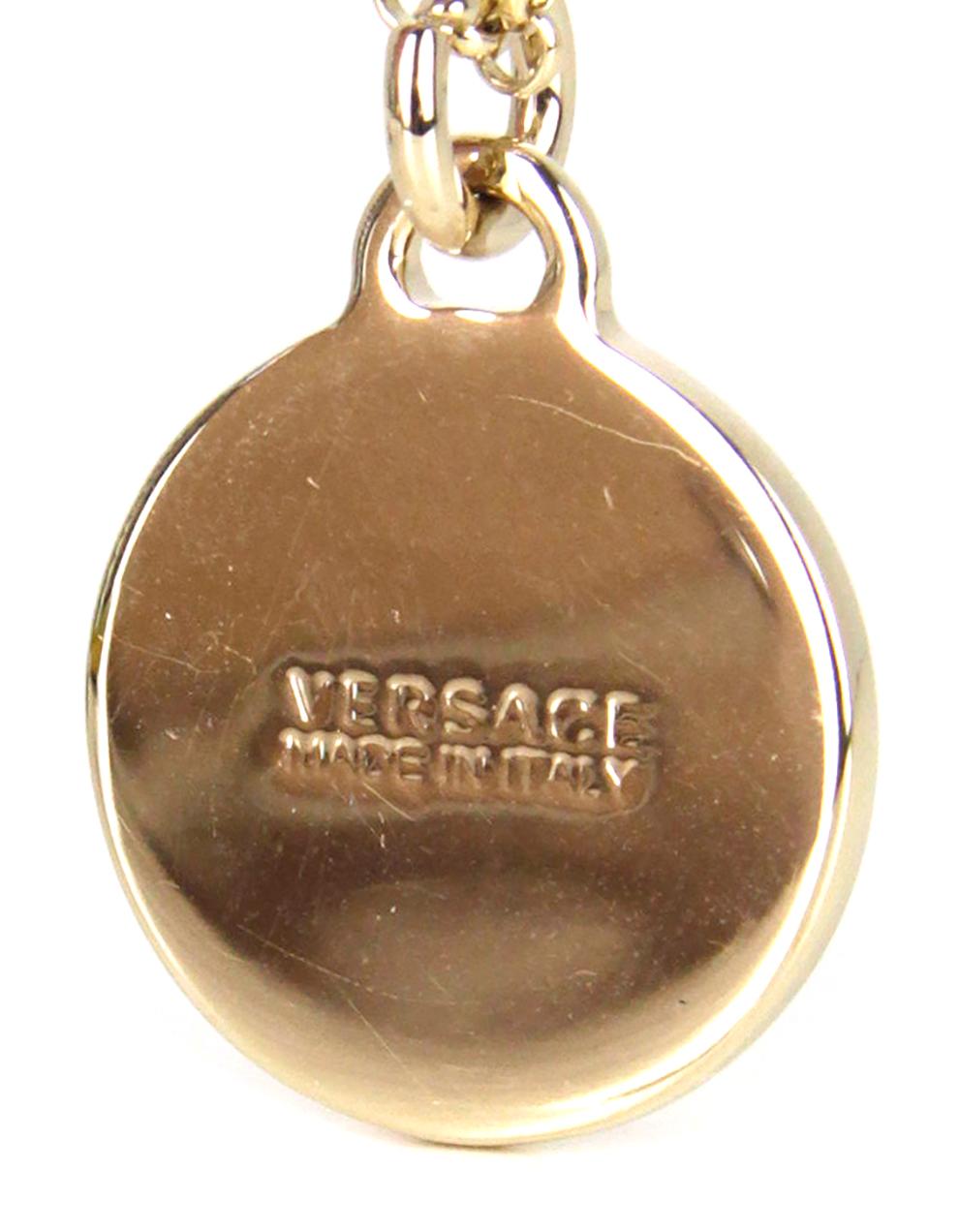 Versace Goldtone Medusa Head Pendant Necklace In Excellent Condition For Sale In New York, NY