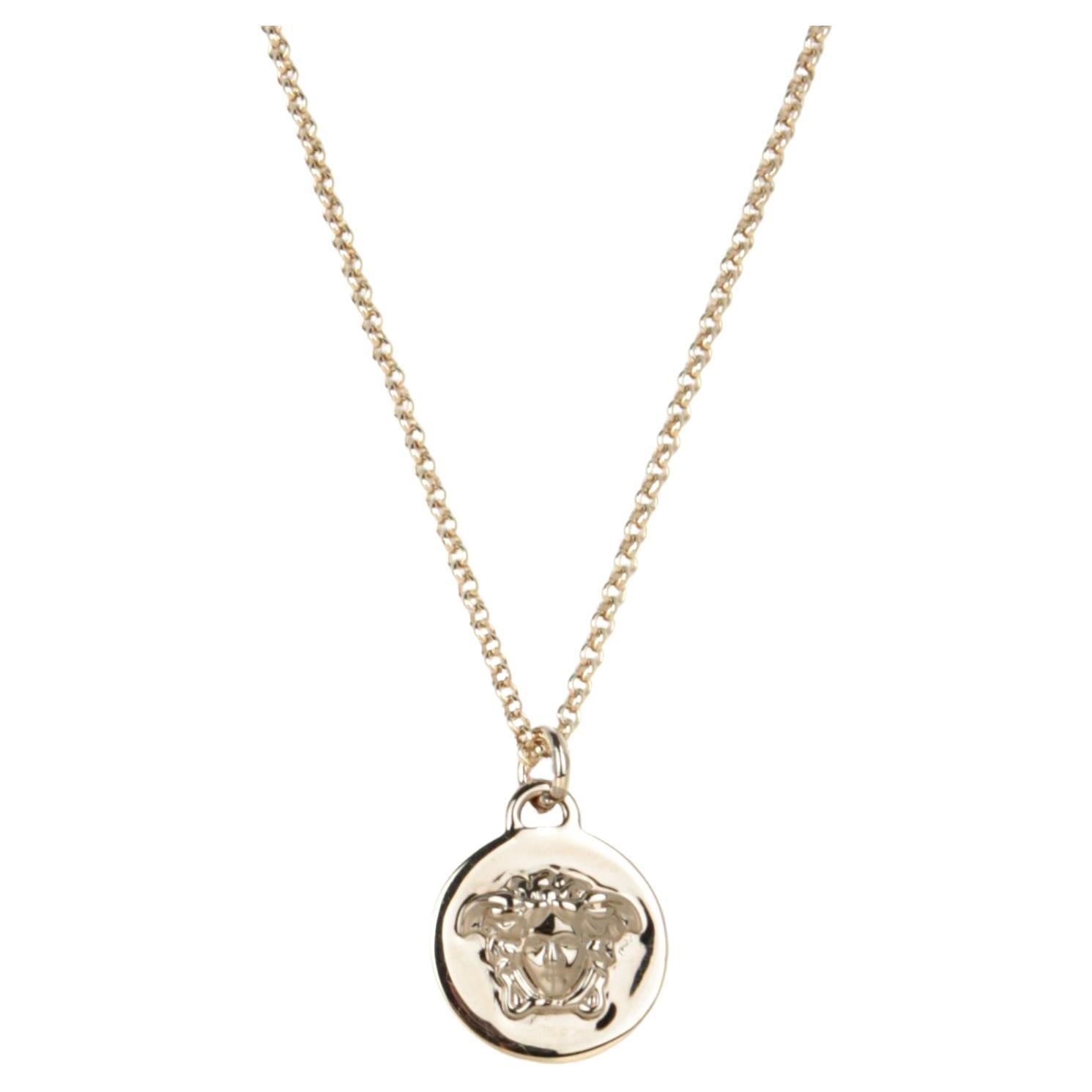 Versace Goldtone Medusa Head Pendant Necklace For Sale