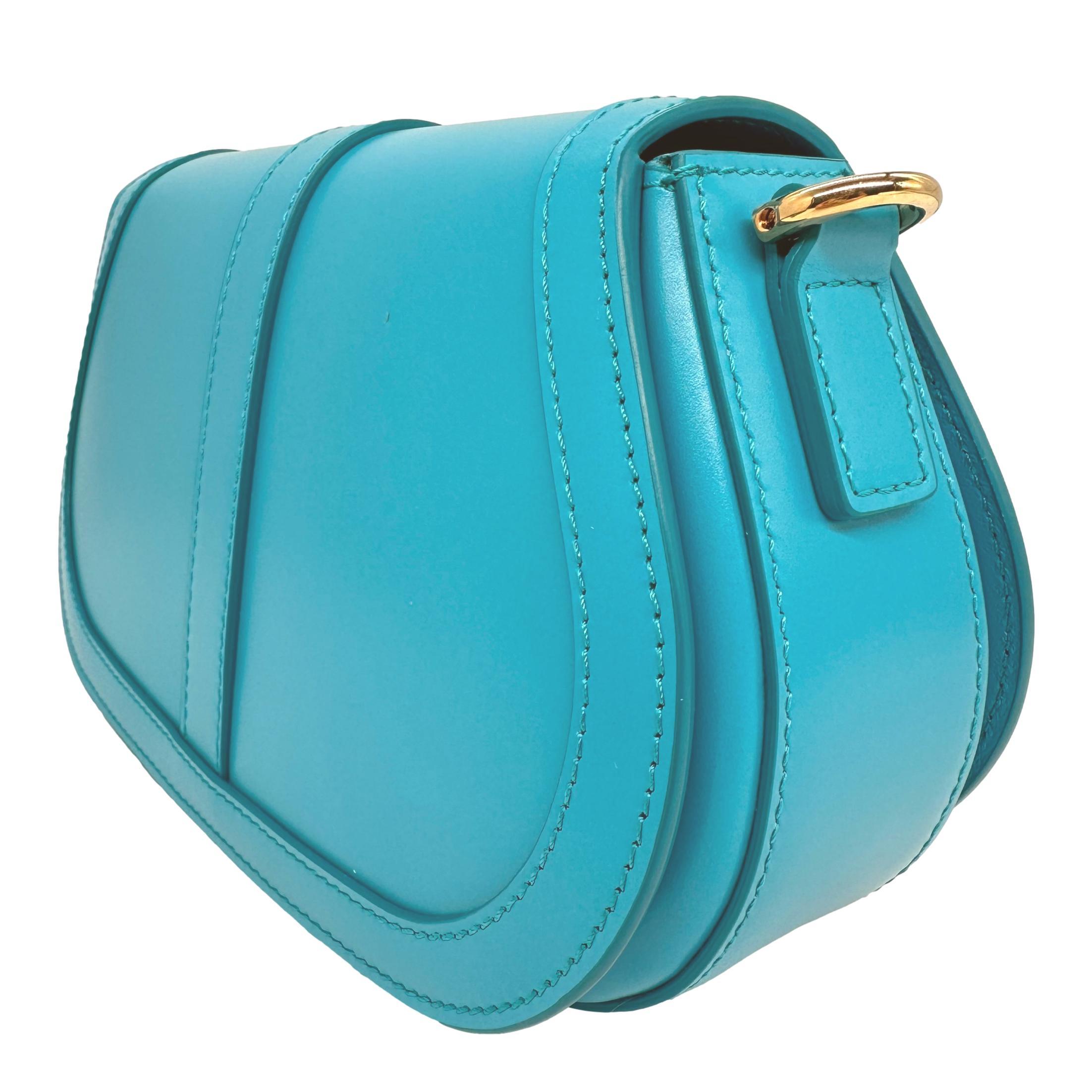 Versace Greca Goddess Turquoise Leather Shoulder Crossbody Bag, 2022. 2