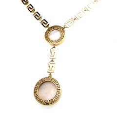 Versace Greca Mother of Pearl 18 Karat Rose Gold Necklace