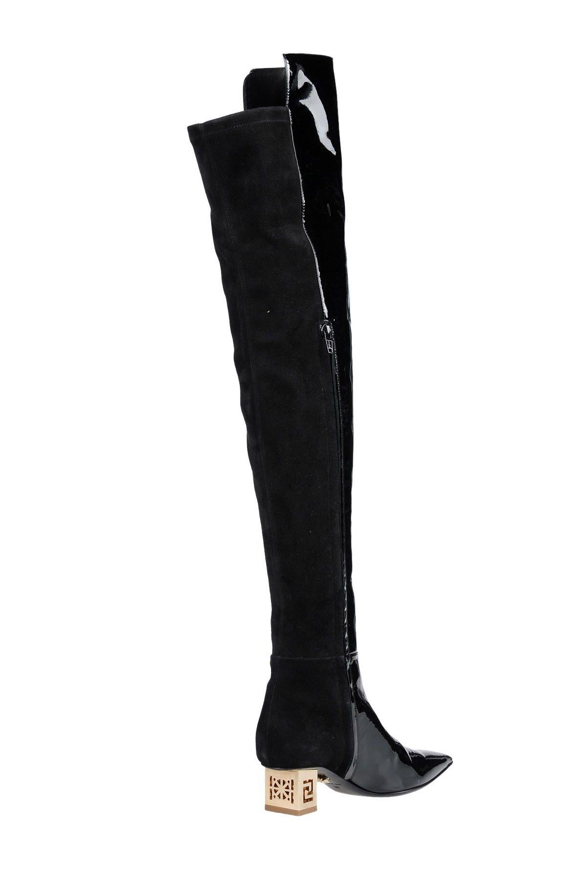 versace thigh high boots