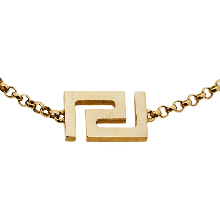 Versace gold greek key bracelet