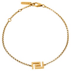 Versace Greek Key Motif 18K Yellow Gold Bracelet