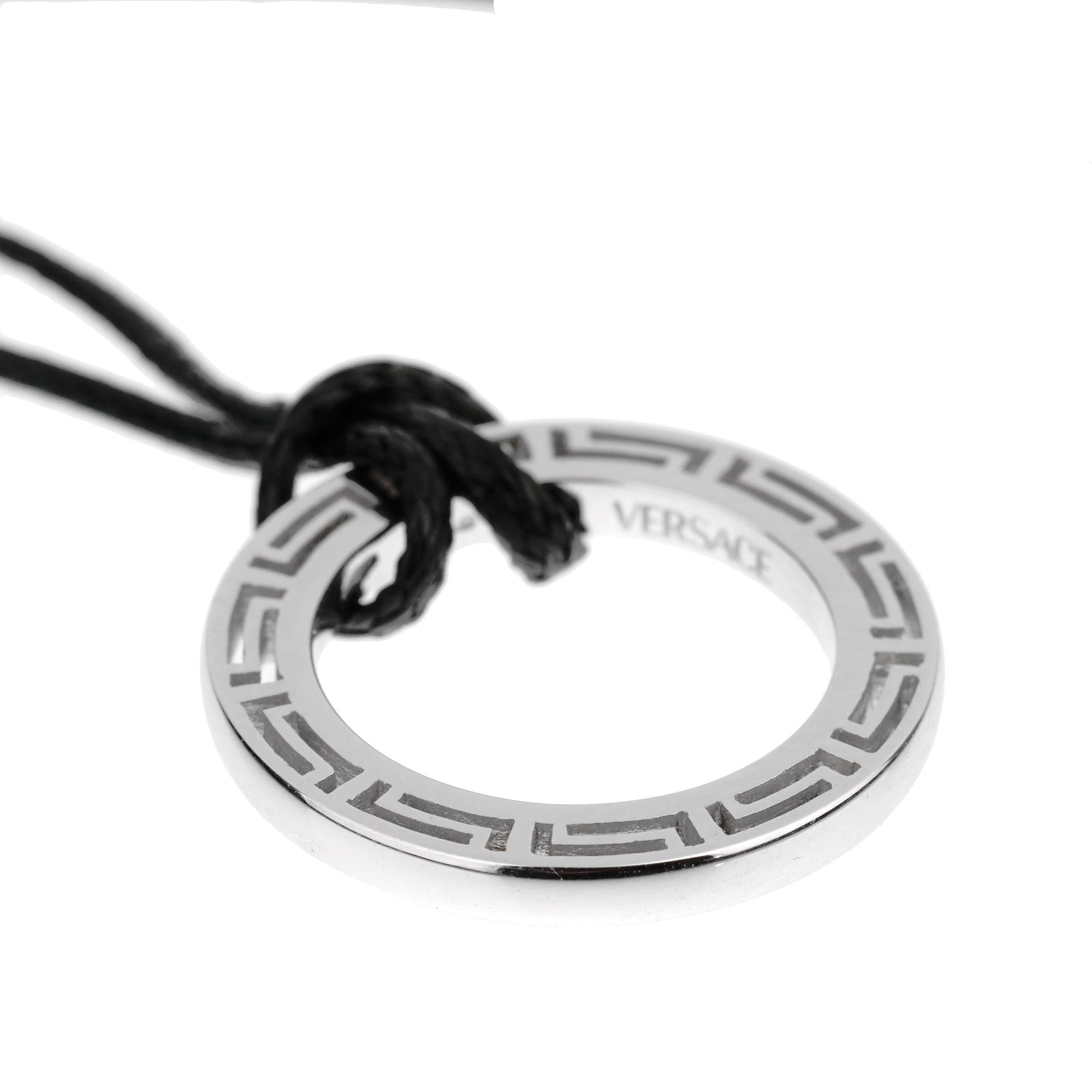 versace greek key flower crystal necklace