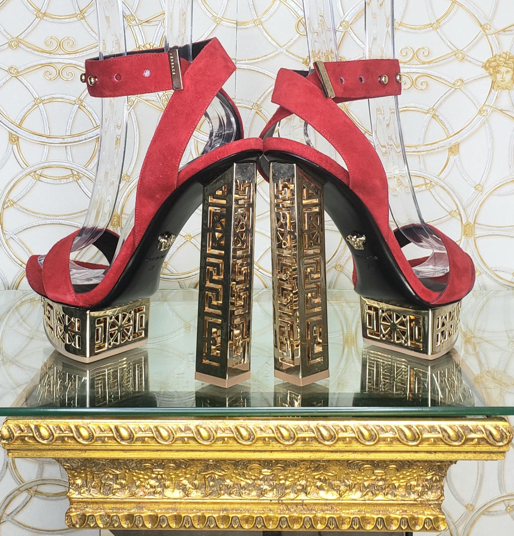 Brown Versace #greek Red sandals 