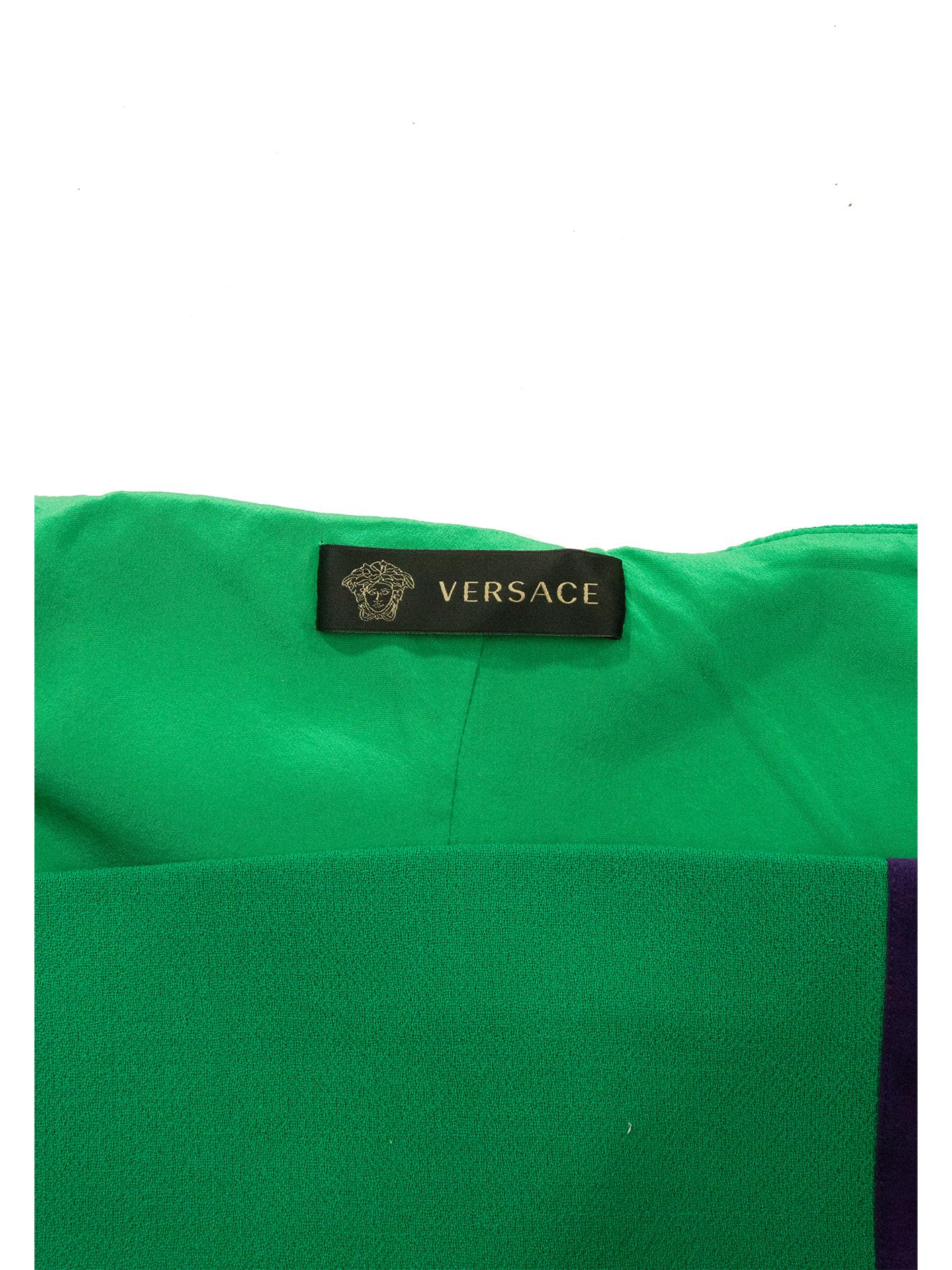 Versace Green and Purple Minidress For Sale 2