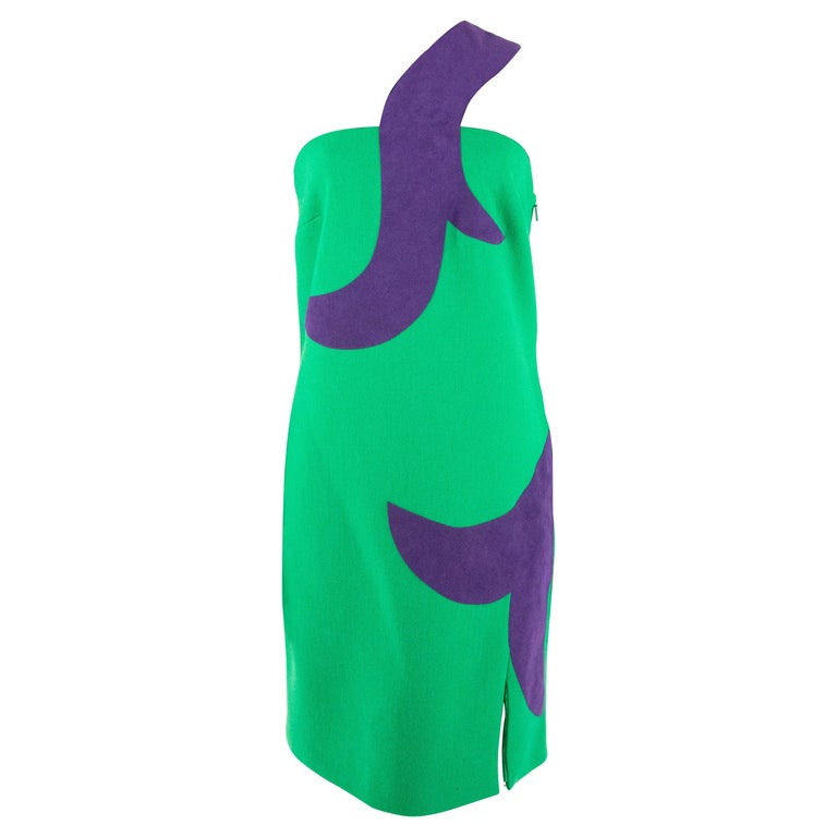 Versace Green and Purple Minidress For Sale at 1stDibs Versace Green and Purple Minidress For Sale at 1stDibs