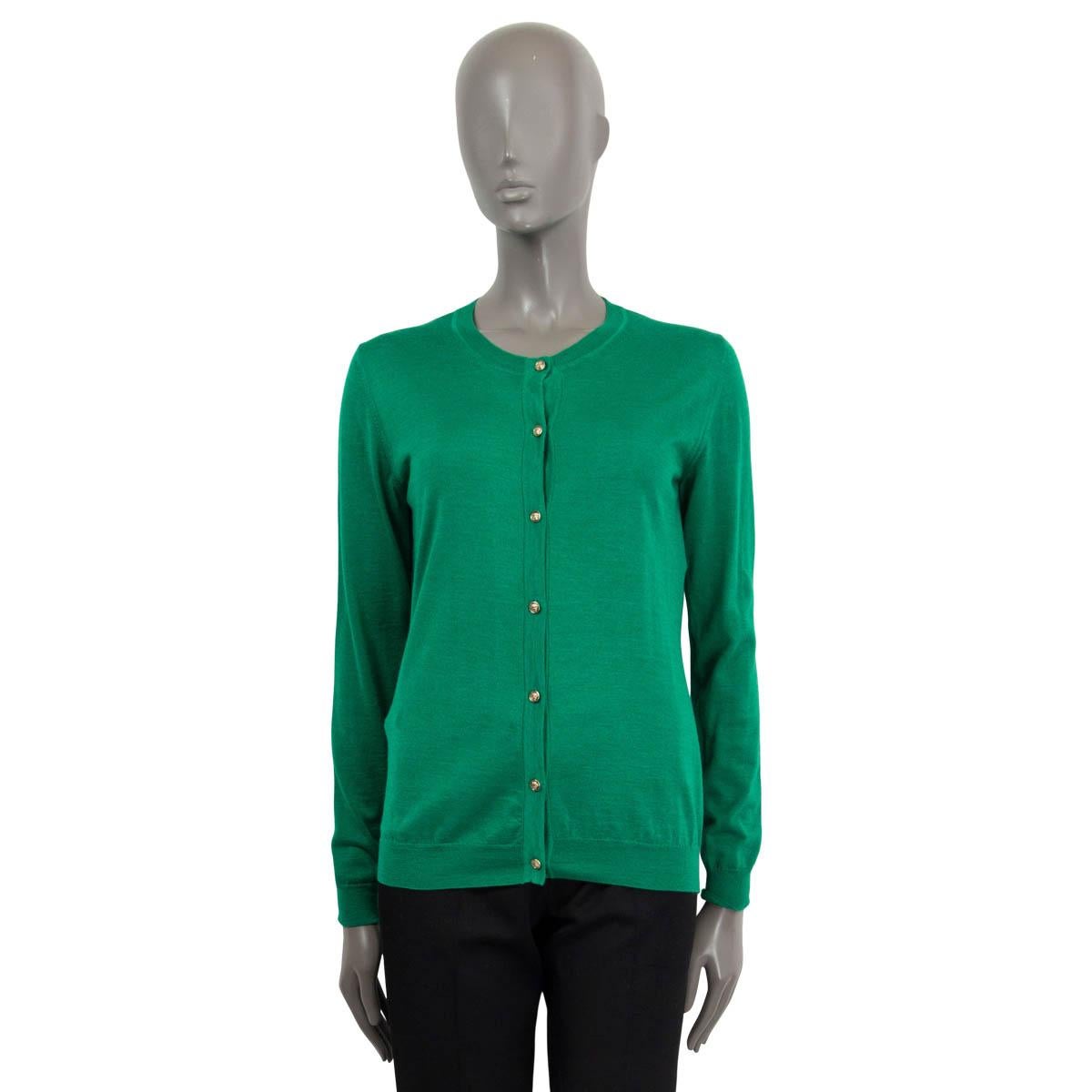 green cardigan gold buttons