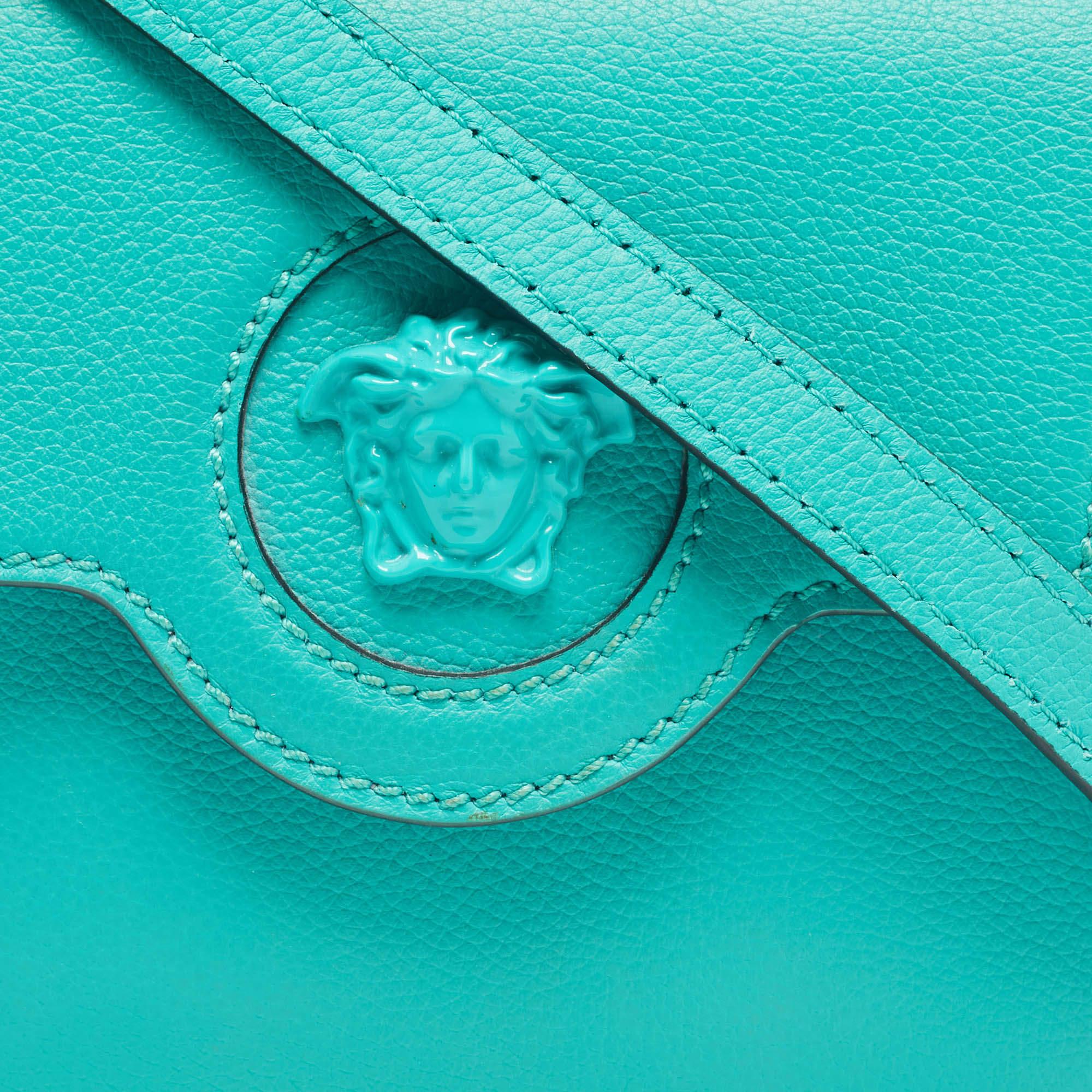 Versace Green Leather Mini La Medusa Top Handle Bag 1