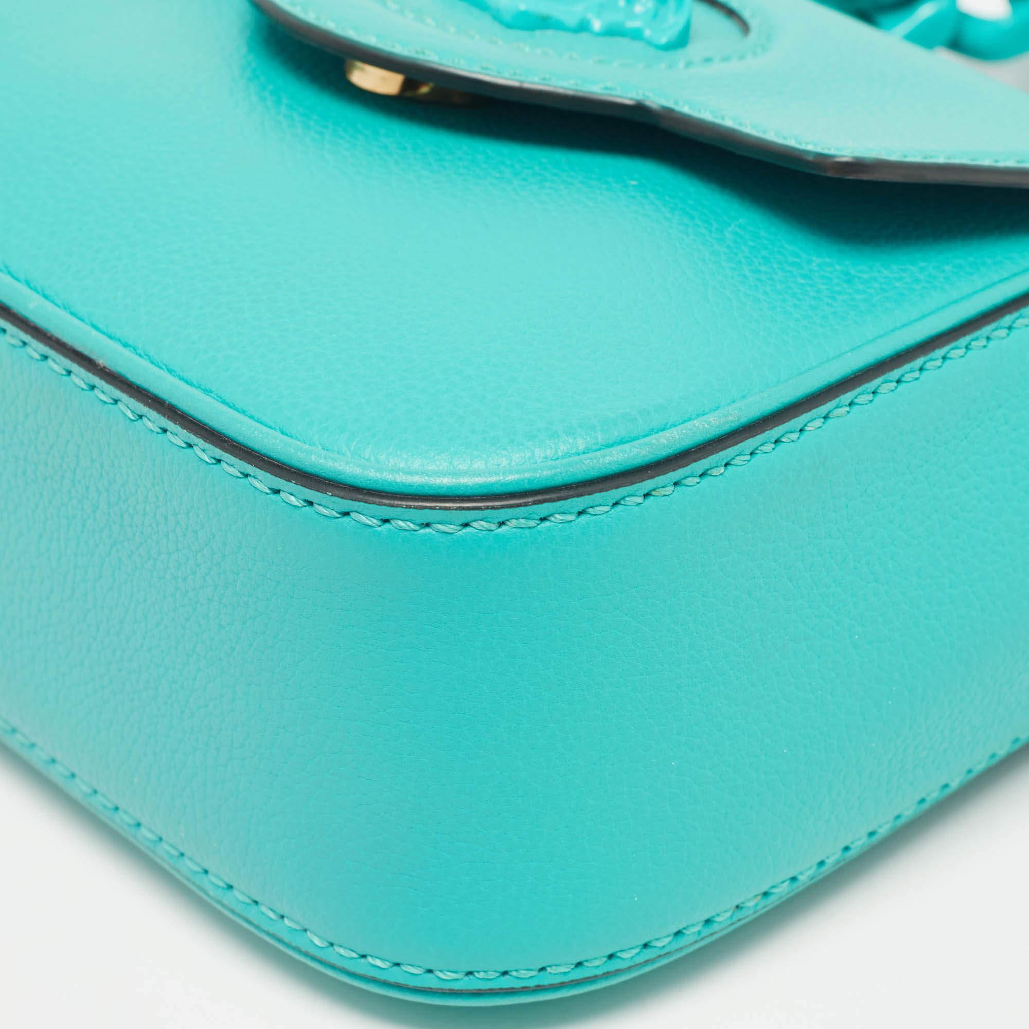 Versace Green Leather Mini La Medusa Top Handle Bag 5