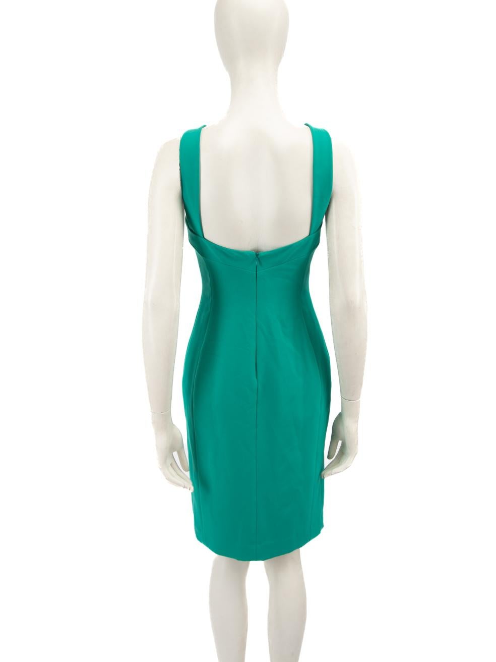 Vert Versace Green Medusa Buckle Knee Length Dress Size S