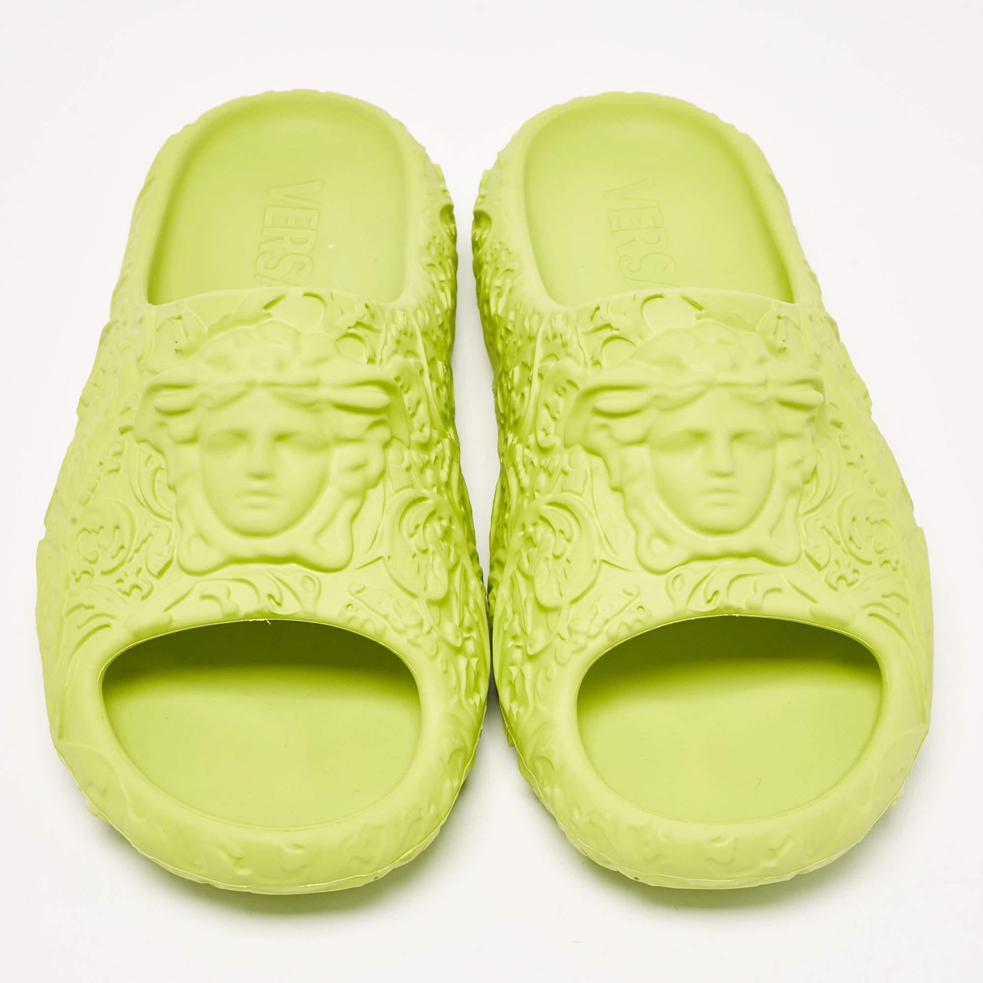 Yellow Versace Green Rubber Mules Size 46 For Sale