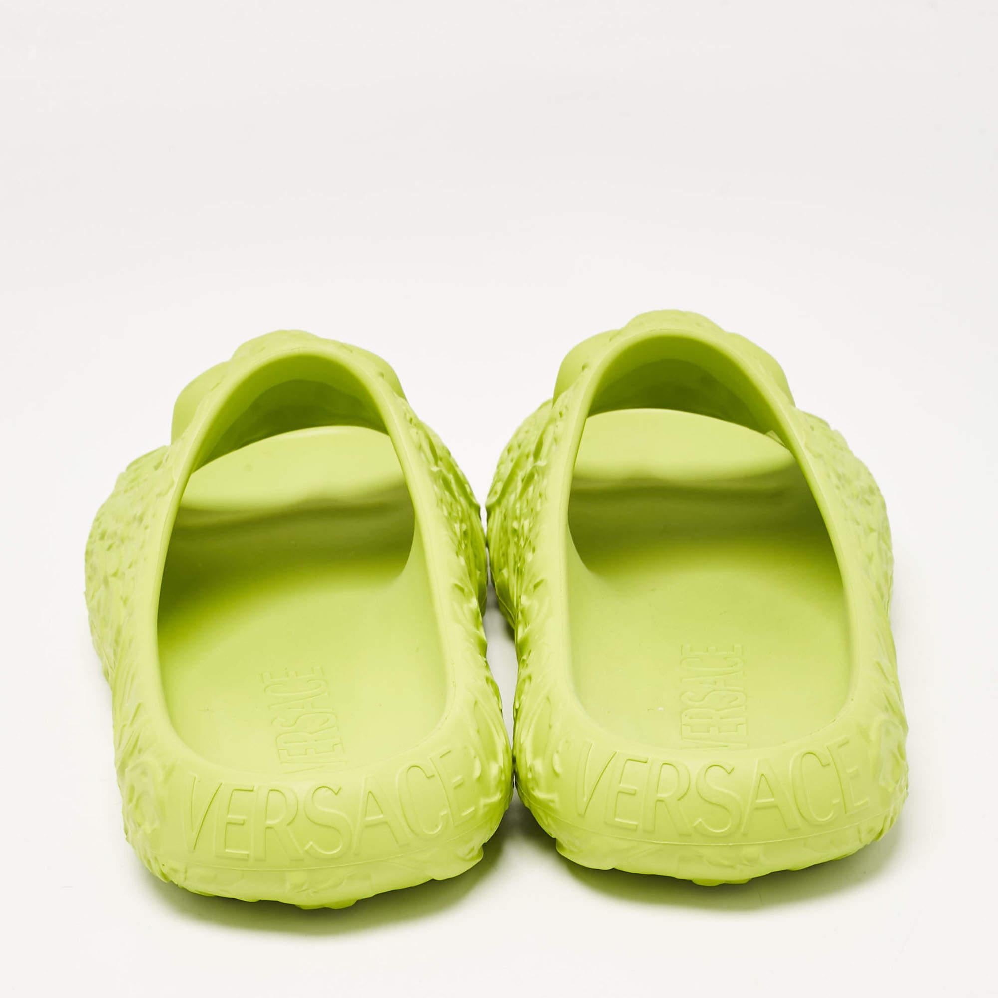 Men's Versace Green Rubber Mules Size 46 For Sale