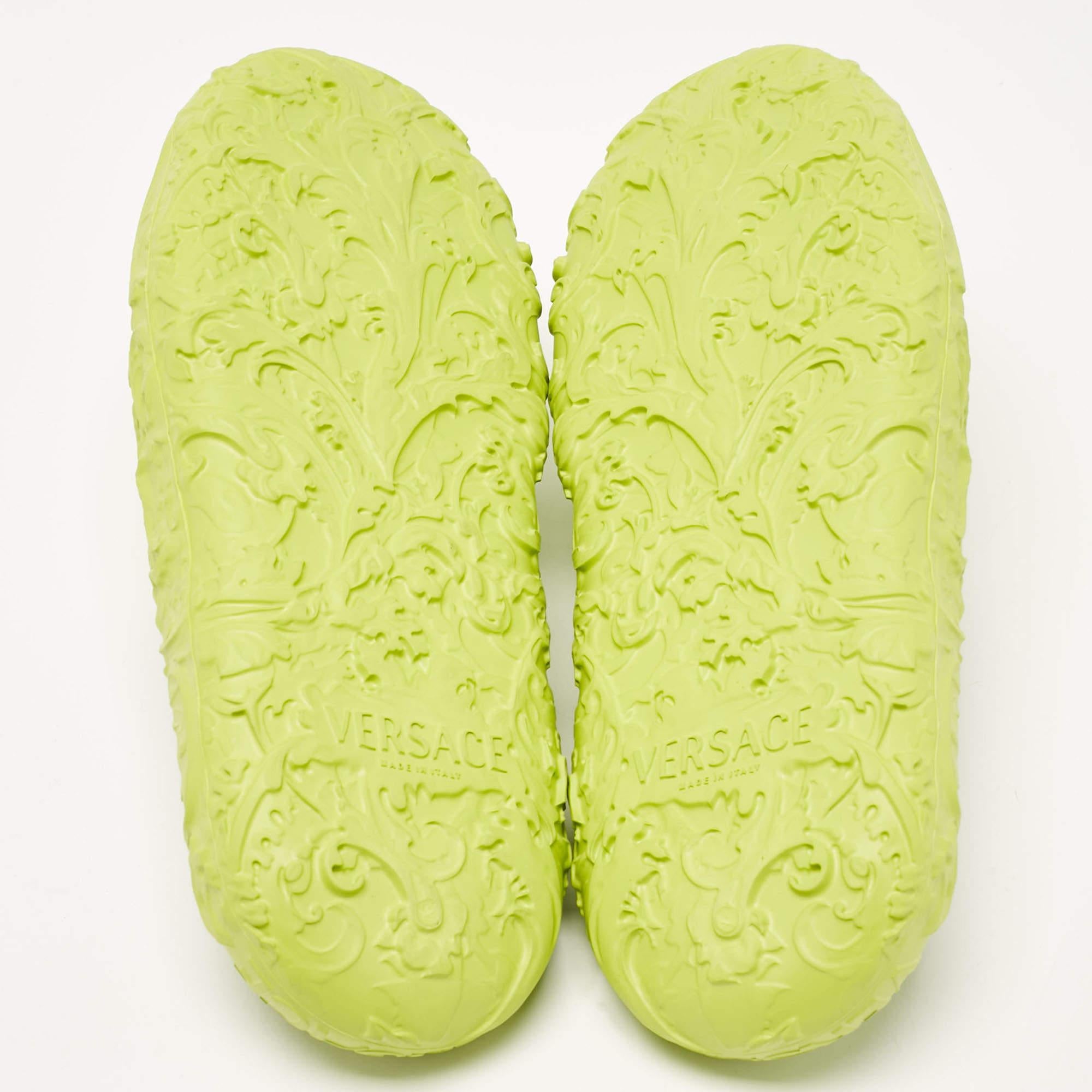 Versace Green Rubber Mules Size 46 For Sale 1