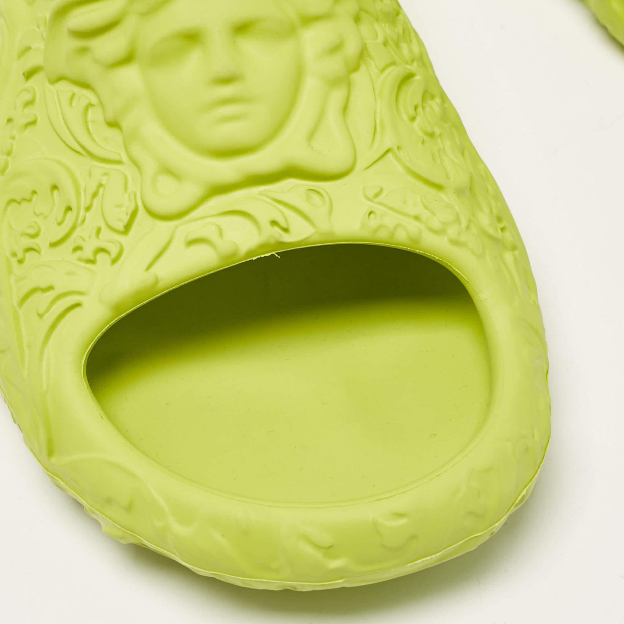 Versace Green Rubber Mules Size 46 For Sale 2