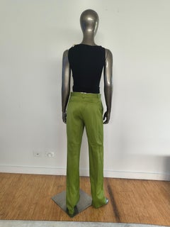 Versace – Grüne, maßgeschneiderte Satin-Hose, Größe IT 38