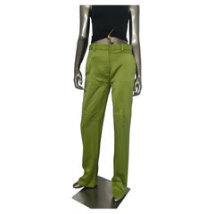Versace – Grüne, maßgeschneiderte Satin-Hose, Größe IT 38