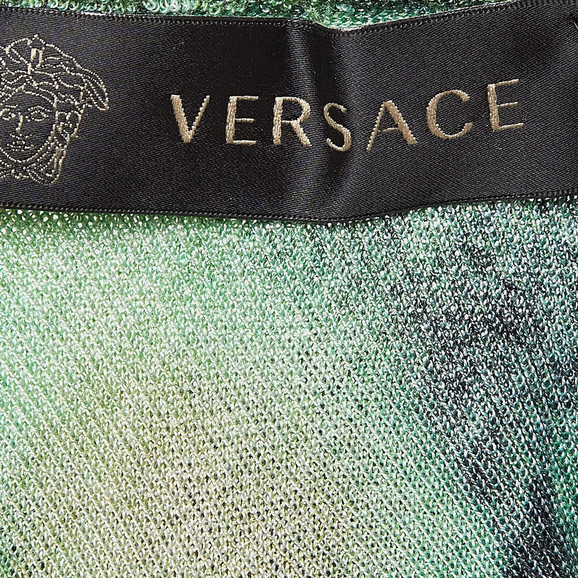 Sweat-shirt Versace vert tie-dye en soie tie-dye M Bon état - En vente à Dubai, Al Qouz 2