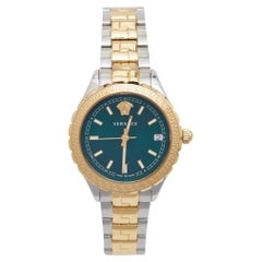 Versace Montre-bracelet pour femme 3 tons vert en acier inoxydable Hellenyium V12050016