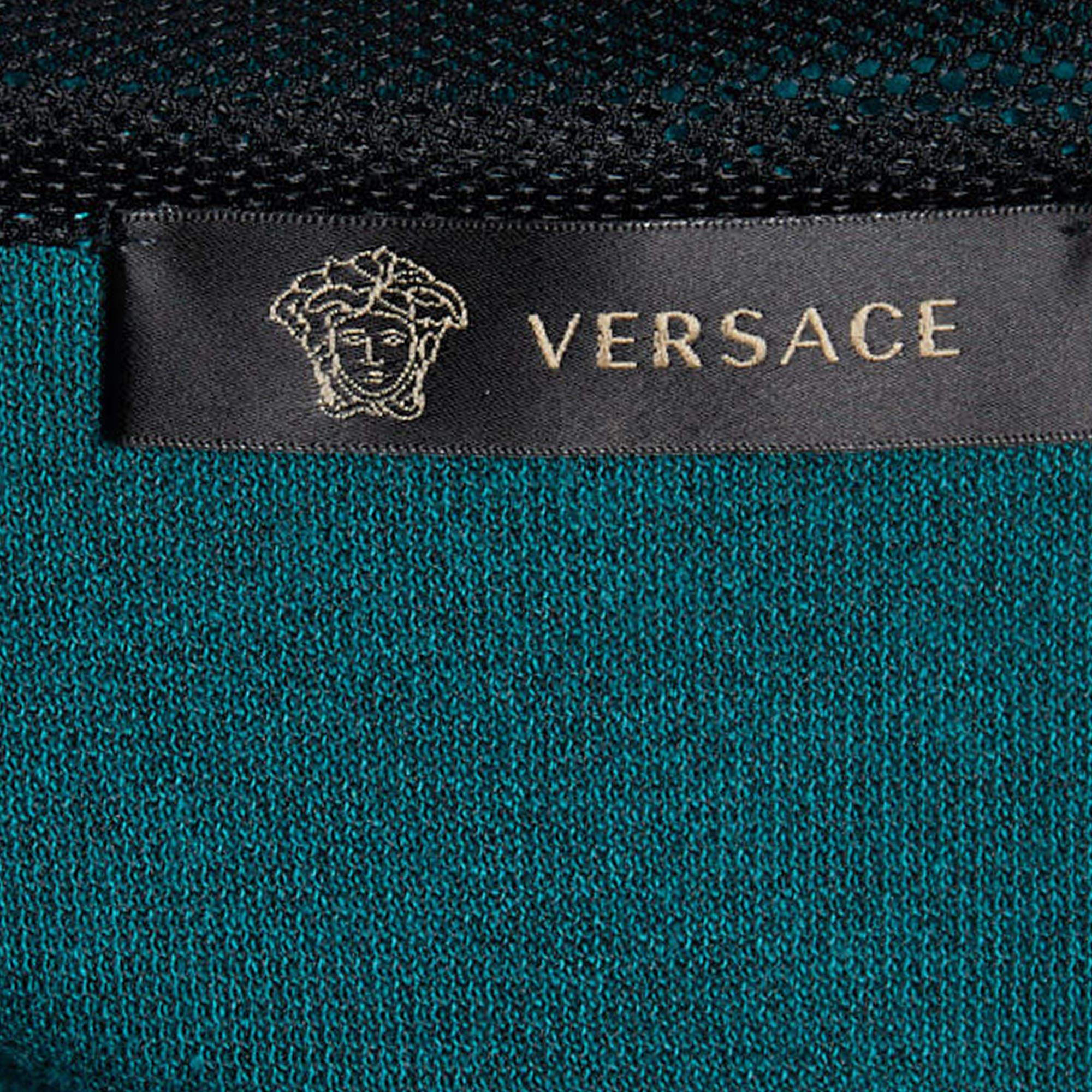 Men's Versace Green Velour Logo Detail Track Suit M