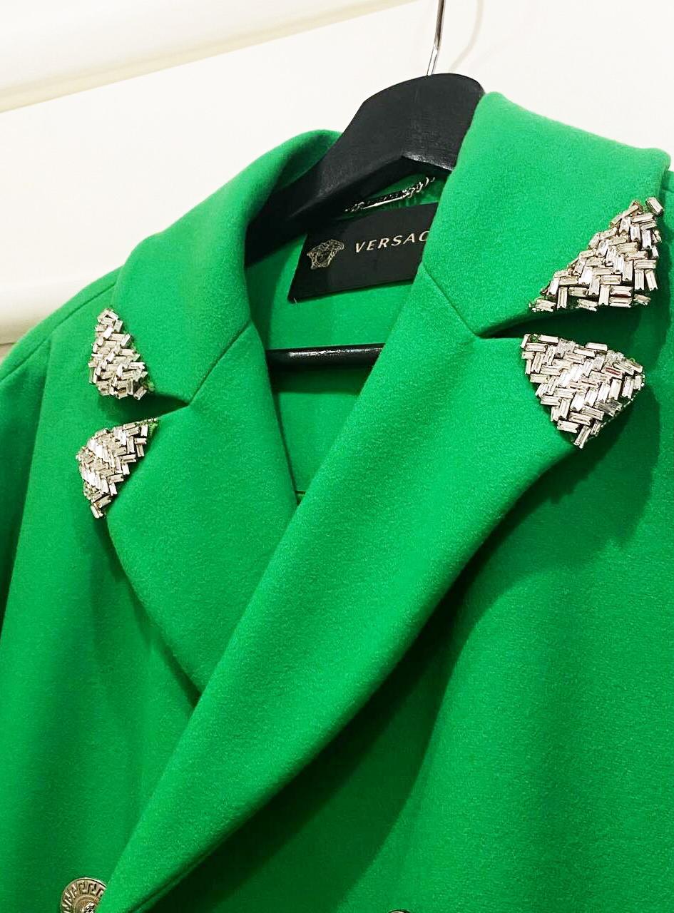Green VERSACE GREEN WOOL and CASHMERE COAT 38 - 2