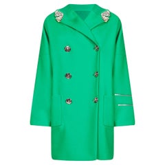 VERSACE GREEN WOOL and CASHMERE COAT 38 - 2