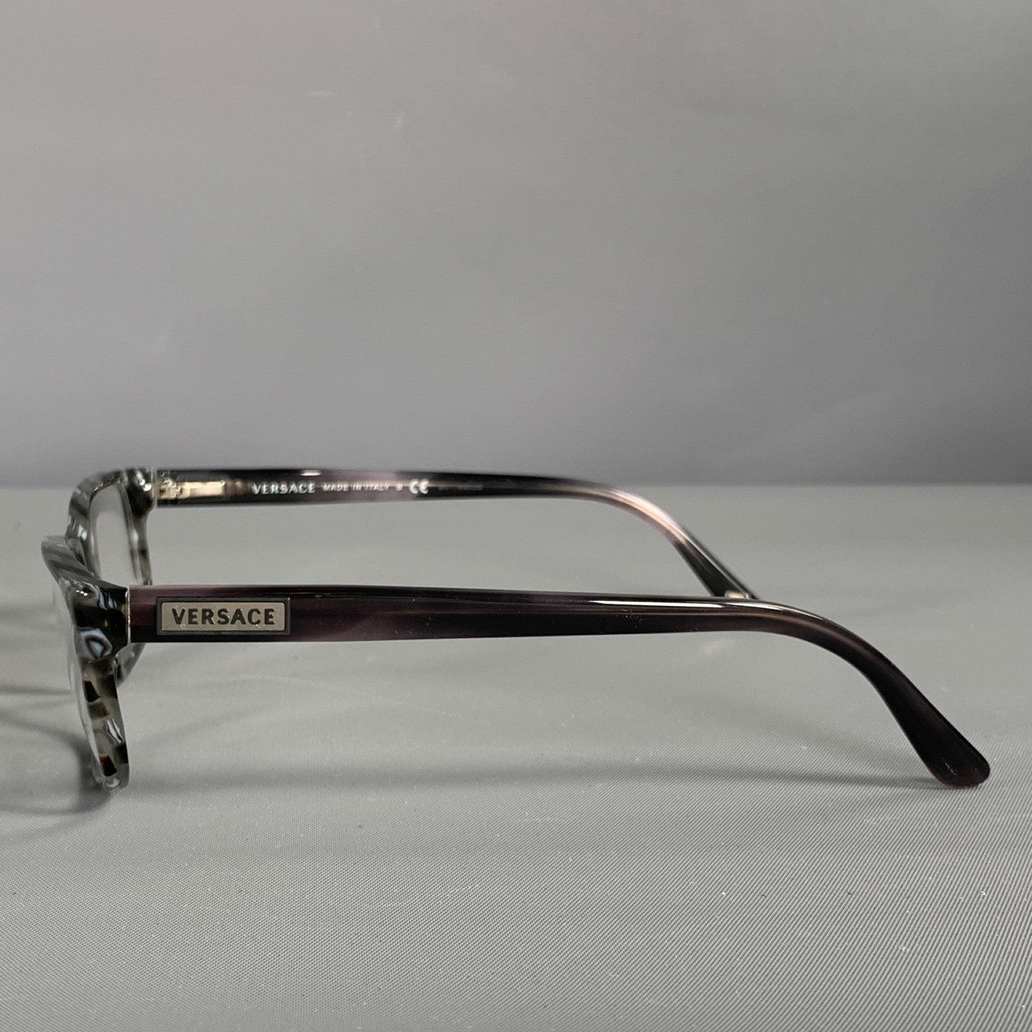 Men's VERSACE Grey Black Marbled Acetate Sunglasses & Eyewear For Sale