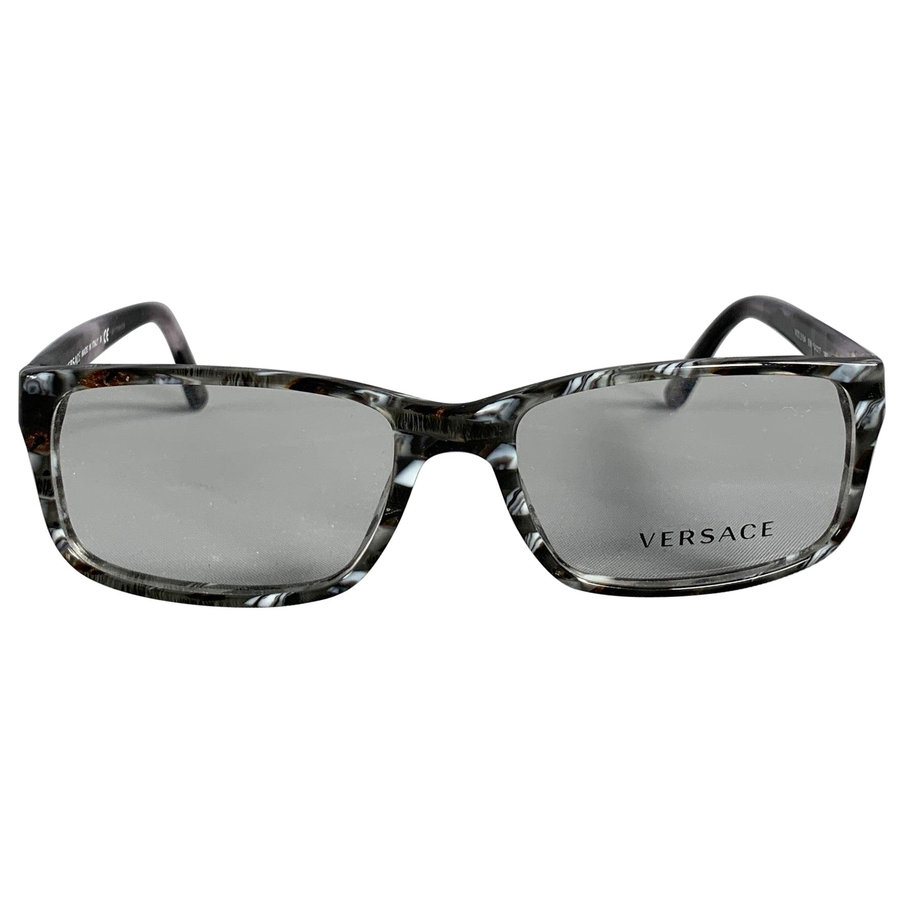 Lunettes de soleil et lunettes de vue VERSACE Grey Black Marbled Acetate Sunglasses & Eyewear