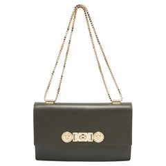 Versace Grey Leather Medusa Shoulder Bag