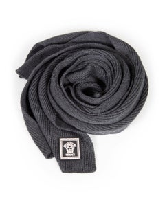 Versace Grey Medusa Wool Ribbed Scarf