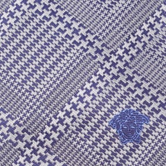 Versace Grey/Navy Blue Patterned Silk Tie