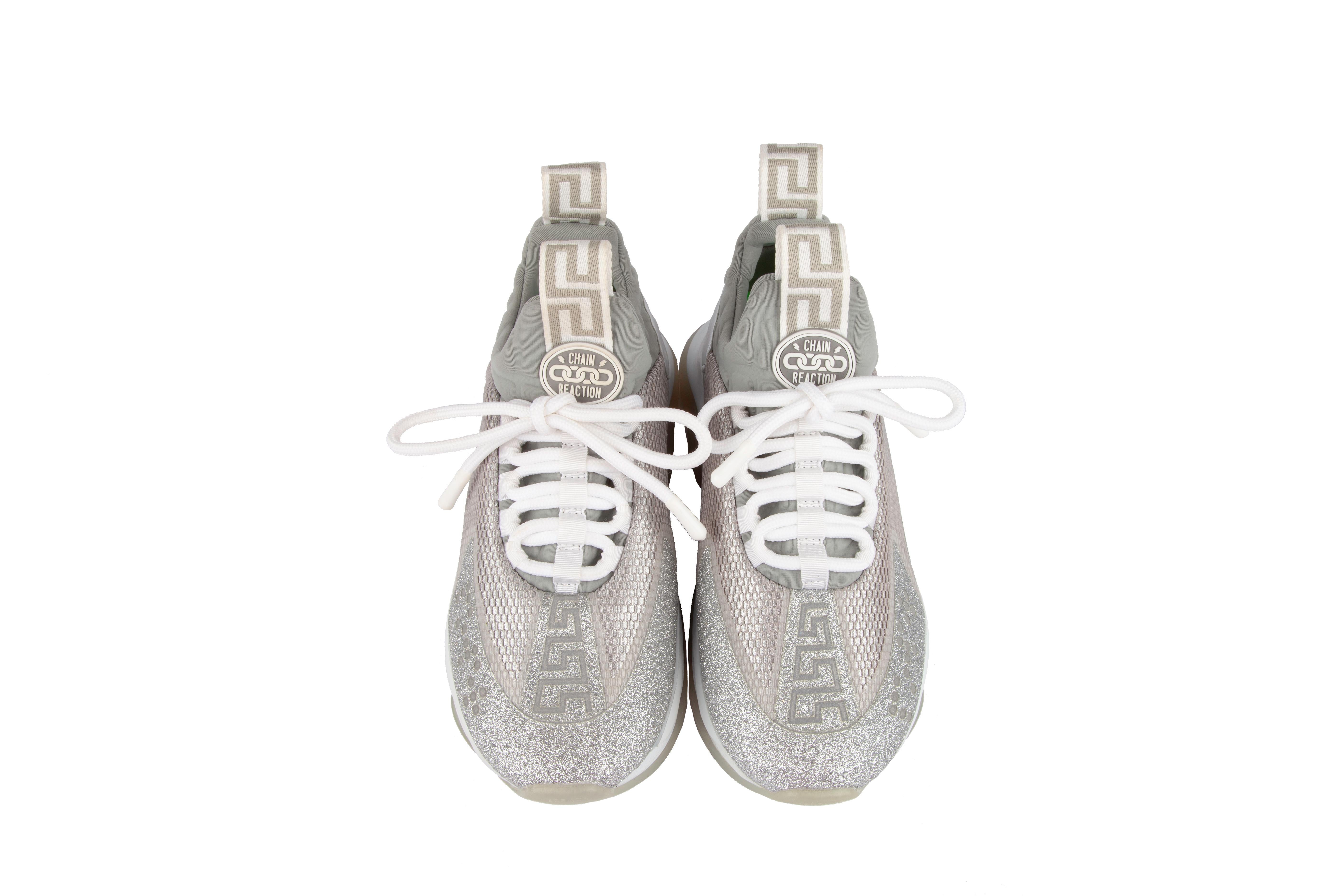 silver versace sneakers