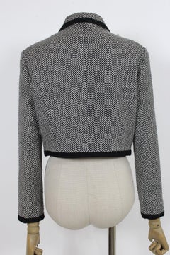 Versace Herringbone Vintage Short Jacket 90s