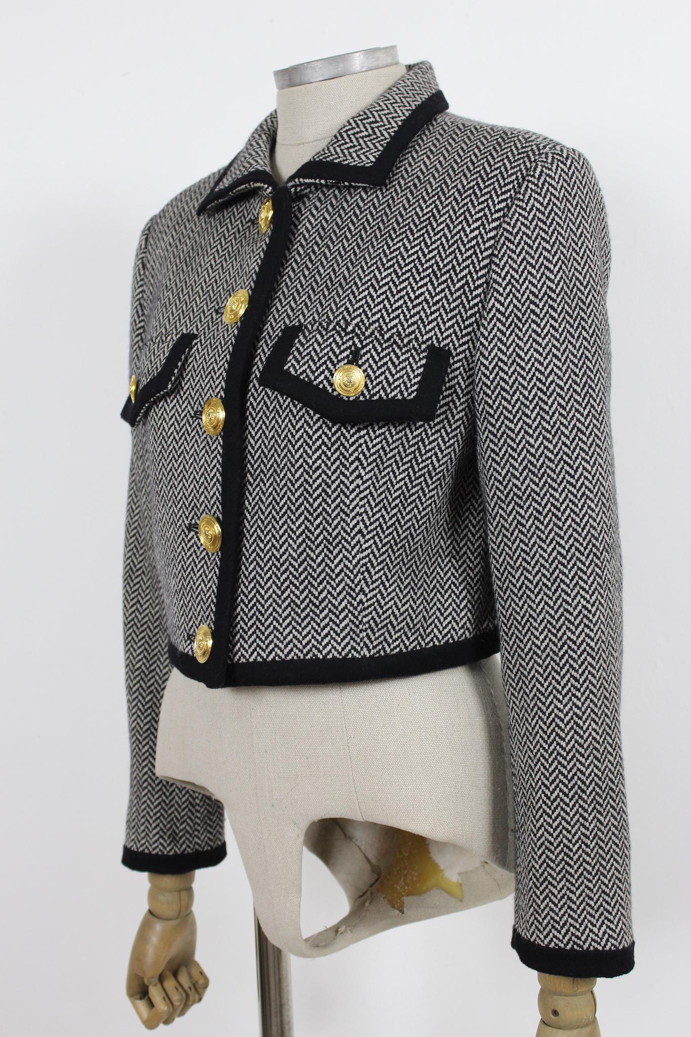 Women's Versace Herringbone Vintage Short Jacket 90s