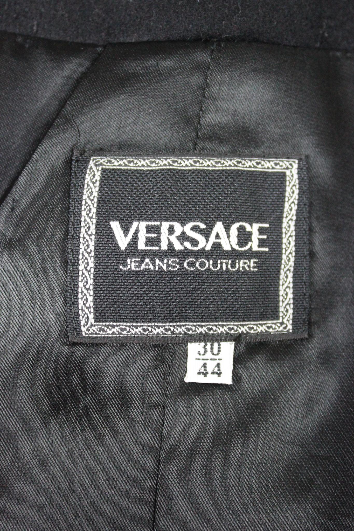 Versace Herringbone Vintage Short Jacket 90s 3