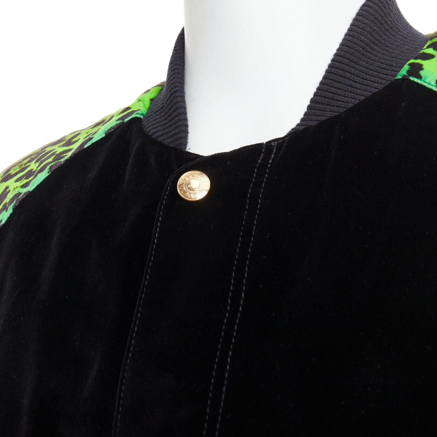 VERSACE H&M KANYE WEST black yellow green Barocco velvet bomber jacket XL 2