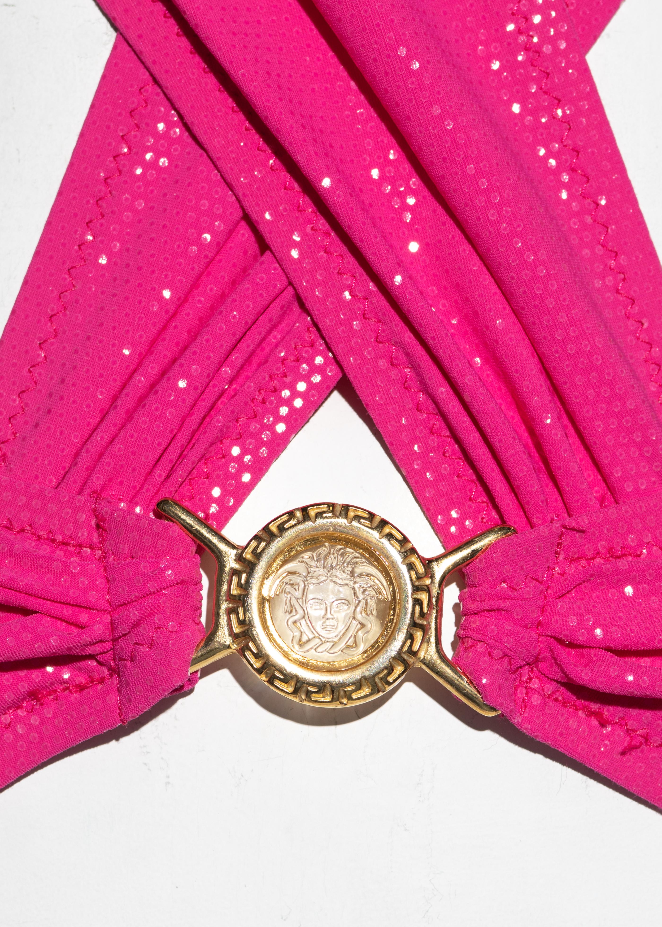 pink versace bodysuit